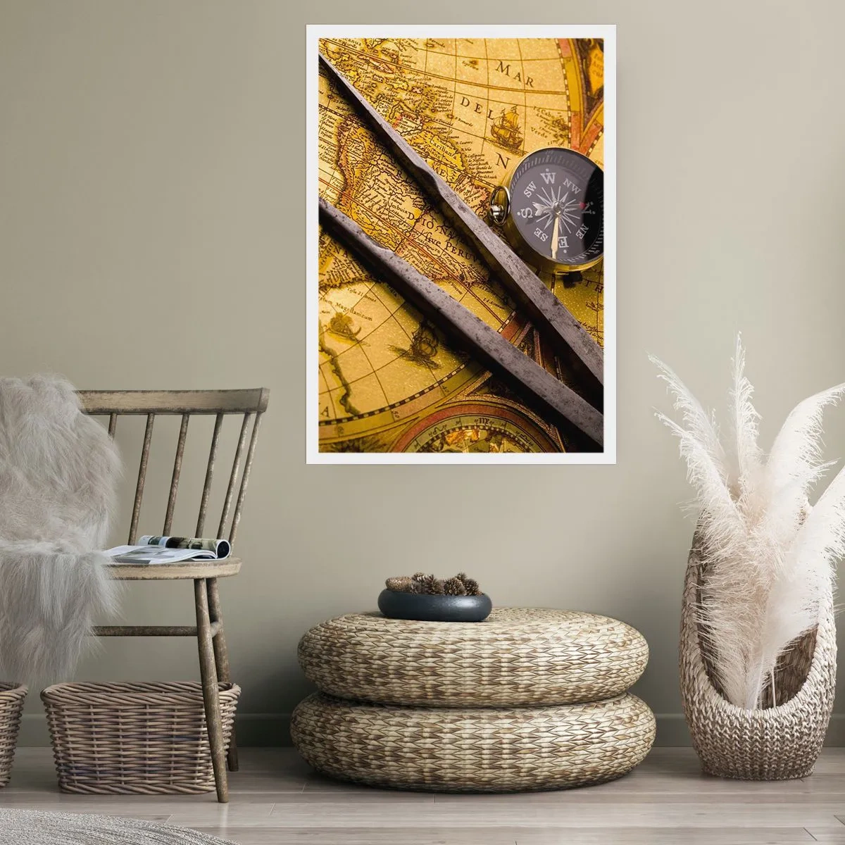 Poster - With a Compass through the Seas - 30x40 cm