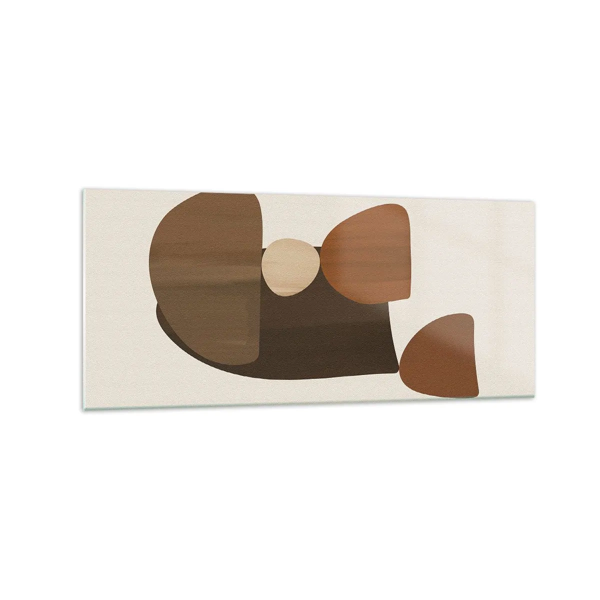 Glass picture - Composition in Brown - 120x50 cm