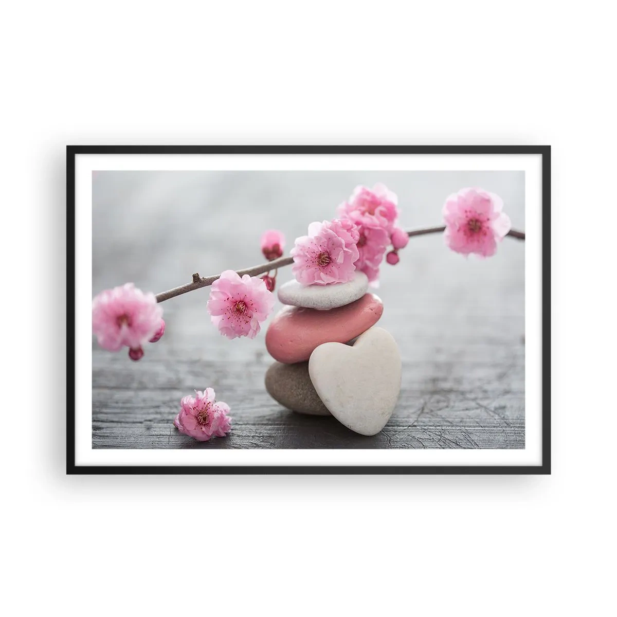 Poster in black frame - Bliss with Cherry Blossom - 91x61 cm