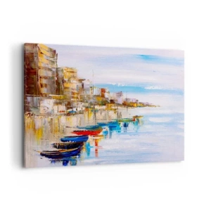 Canvas picture - Multicolour Town Marina - 120x80 cm