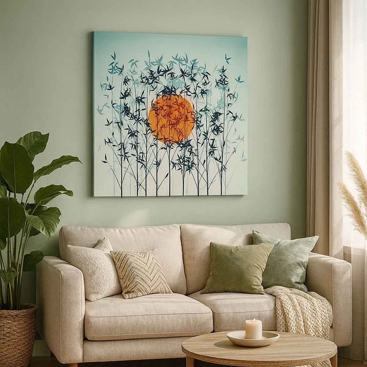 Canvas picture - Japanese Sun - 30x30 cm