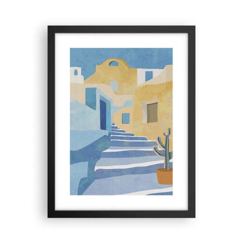 Poster in black frame - Day in an Arabic City - 30x40 cm