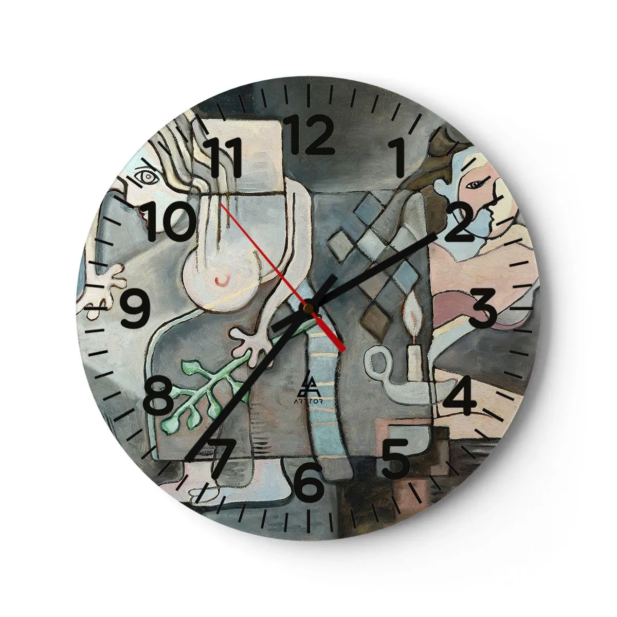 Wall clock - Clock on glass - Mosaic of Spirit and Substance - 40x40 cm