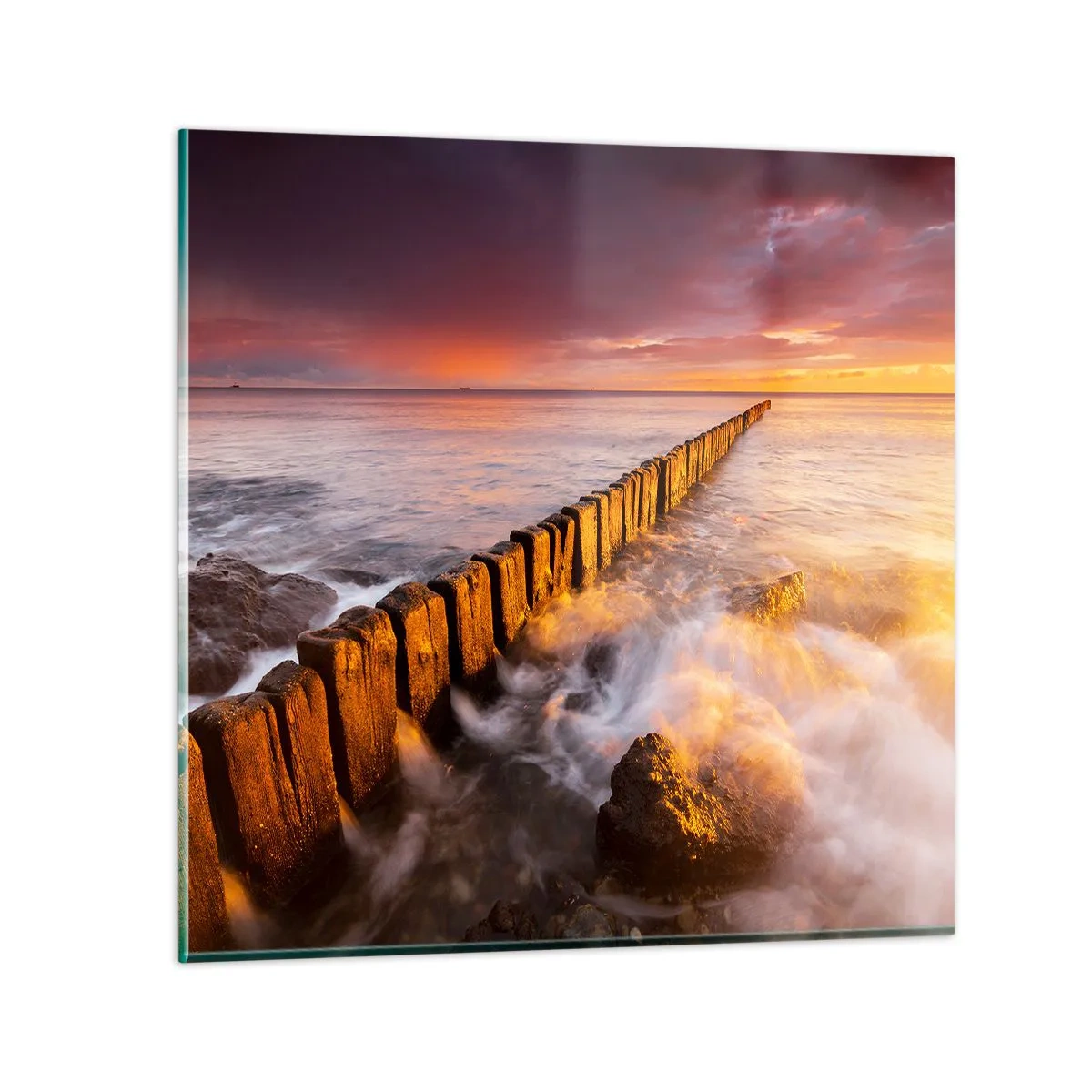 Glass picture - Gentleness of Waves - 60x60 cm