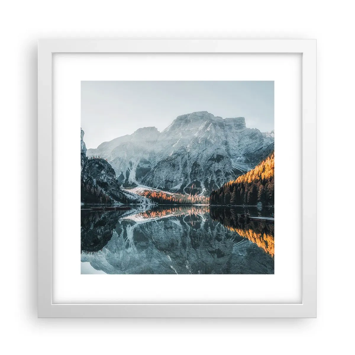 Poster in white frmae - Mirror Landscape - 30x30 cm