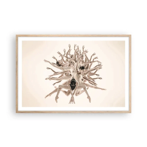Poster in light oak frame - Dance in Bloom - 91x61 cm