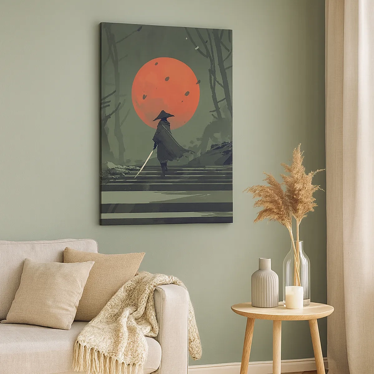 Canvas picture - Red Moon Warrior - 50x70 cm