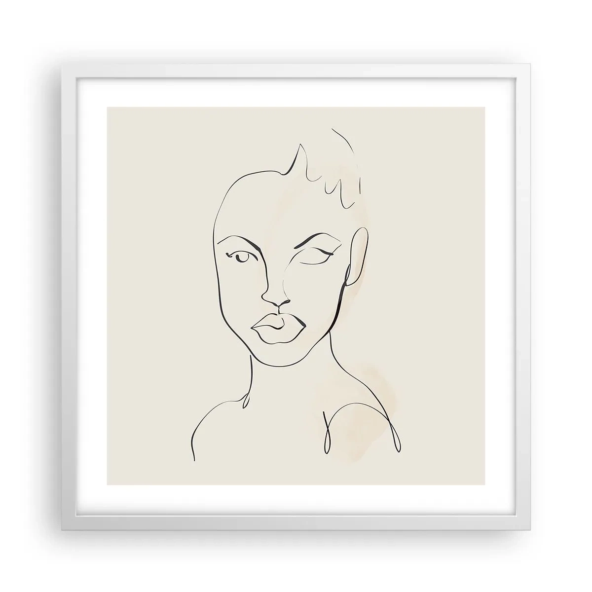 Poster in white frmae - Outline of Sensuality - 50x50 cm