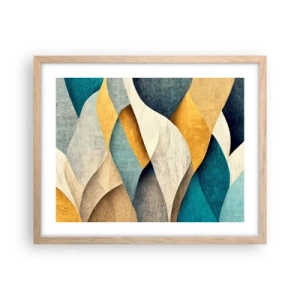 Poster in light oak frame - Rhythm and Undulation - 50x40 cm