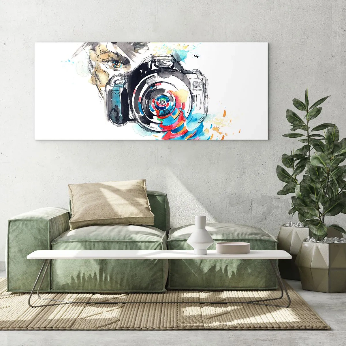 Glass picture - In the Eye of the Lens - 120x50 cm