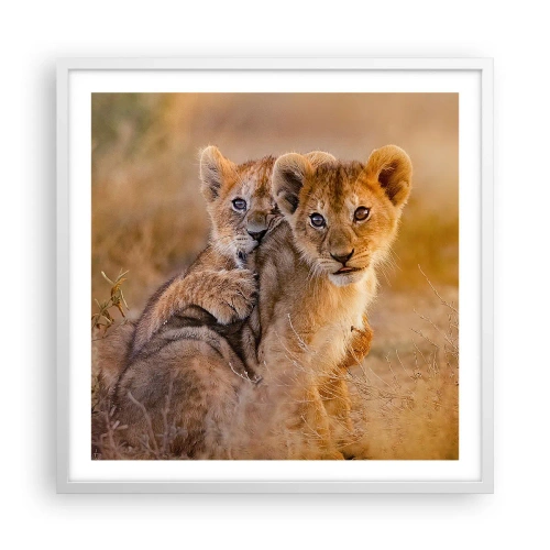 Poster in white frmae - Do Not Disturb! We Are Playing - 60x60 cm