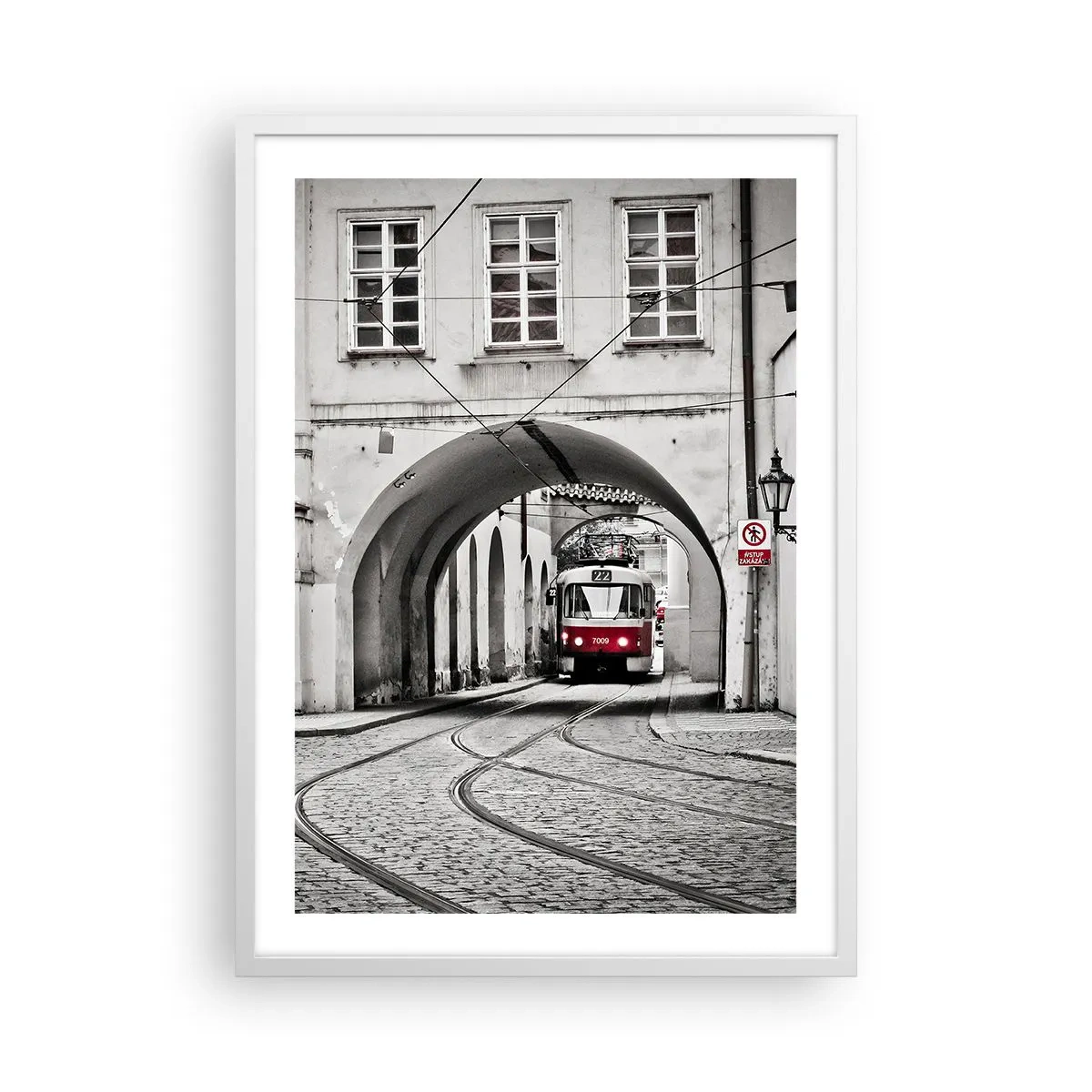 Poster in white frmae - Through City Labirynth - 50x70 cm