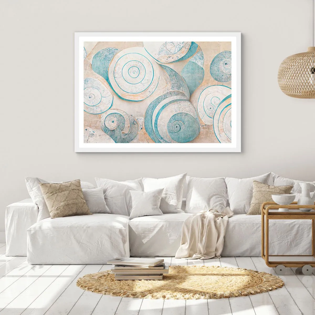 Poster in white frmae - What Does a Shell Hide? - 100x70 cm