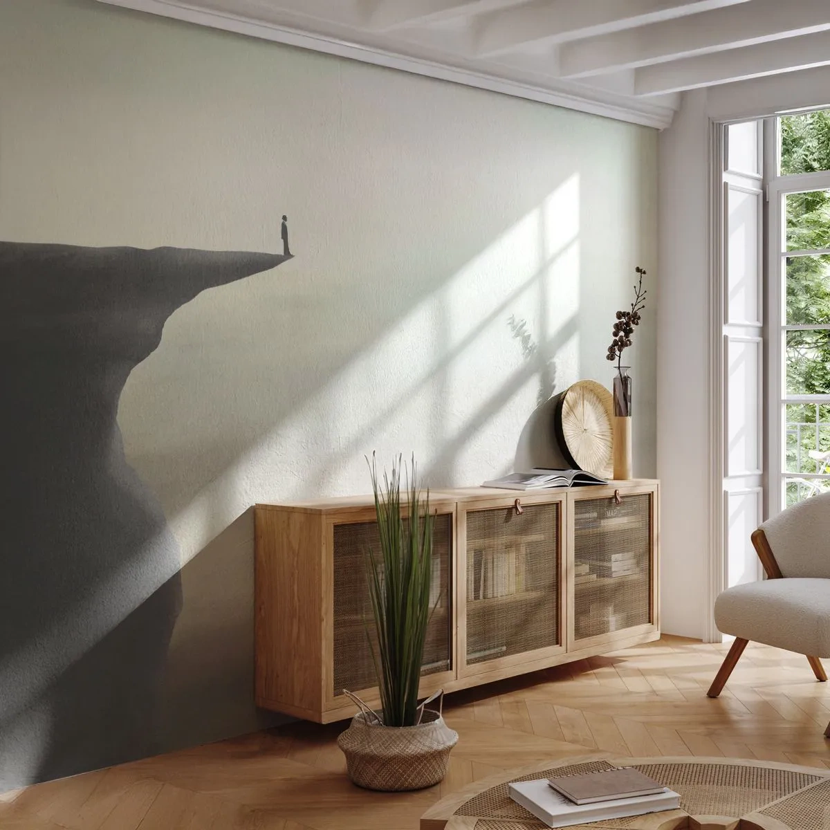 Photo Wallpaper Premium Canvas - Upwards, Naturally! - Cliff, Nature, Tourist - 500x350 cm