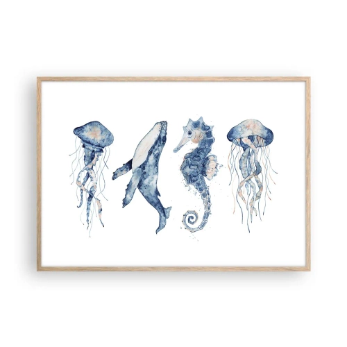 Poster in light oak frame - Sea Quirks - 100x70 cm