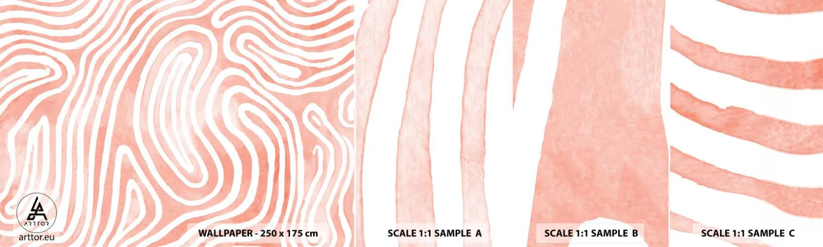 Photo Wallpaper Sample Self-Adhesive Deluxe Sticker - In a Coral Maze - Minimalism, Modern Art, Abstraction - 100x30 cm