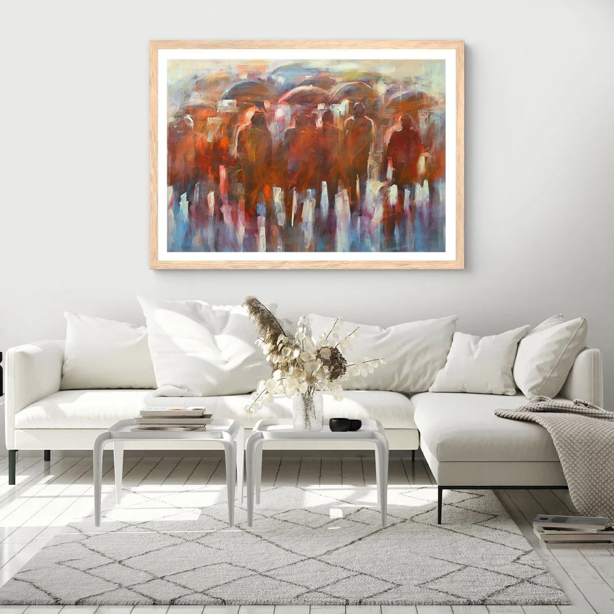 Poster in light oak frame - Equal in Rain and Fog - 50x40 cm