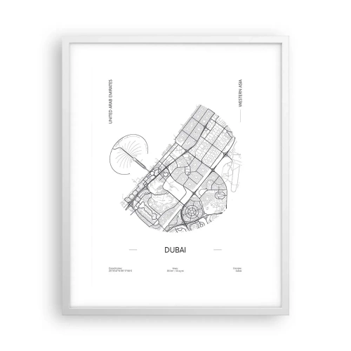 Poster in white frmae - Anatomy of Dubai - 40x50 cm