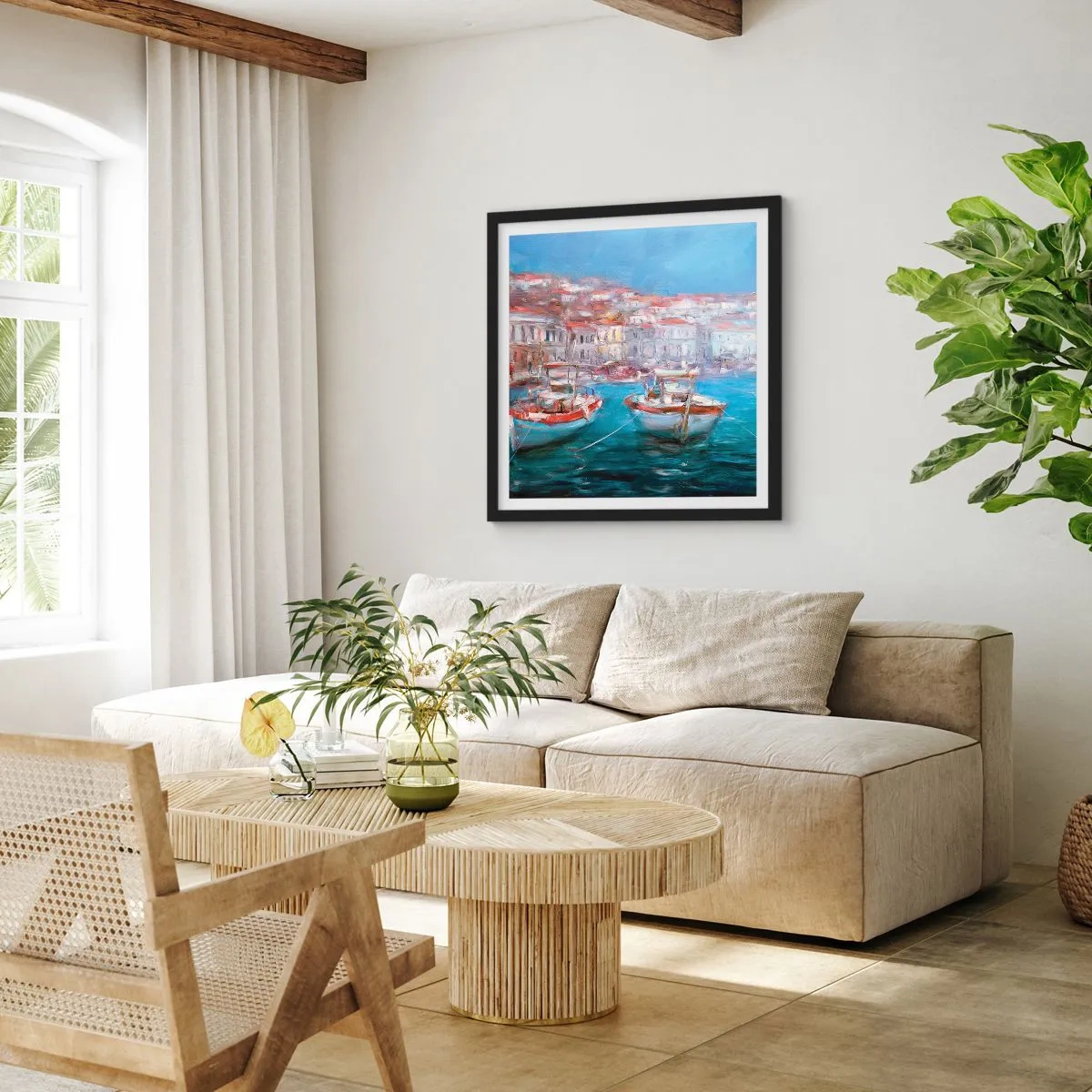 Poster in black frame - Italian Bay - 60x60 cm