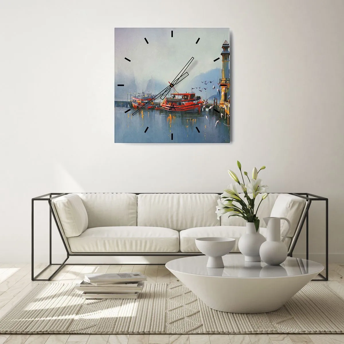 Wall clock - Clock on glass - At the End of the World - 40x40 cm