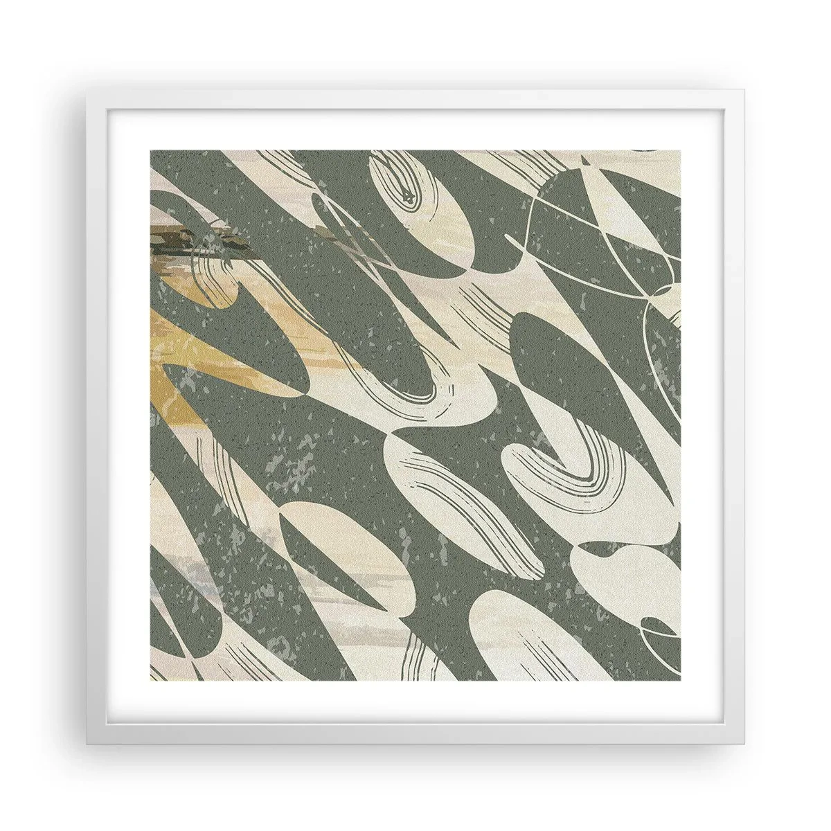 Poster in white frmae - Rhytmic Abstract - 50x50 cm