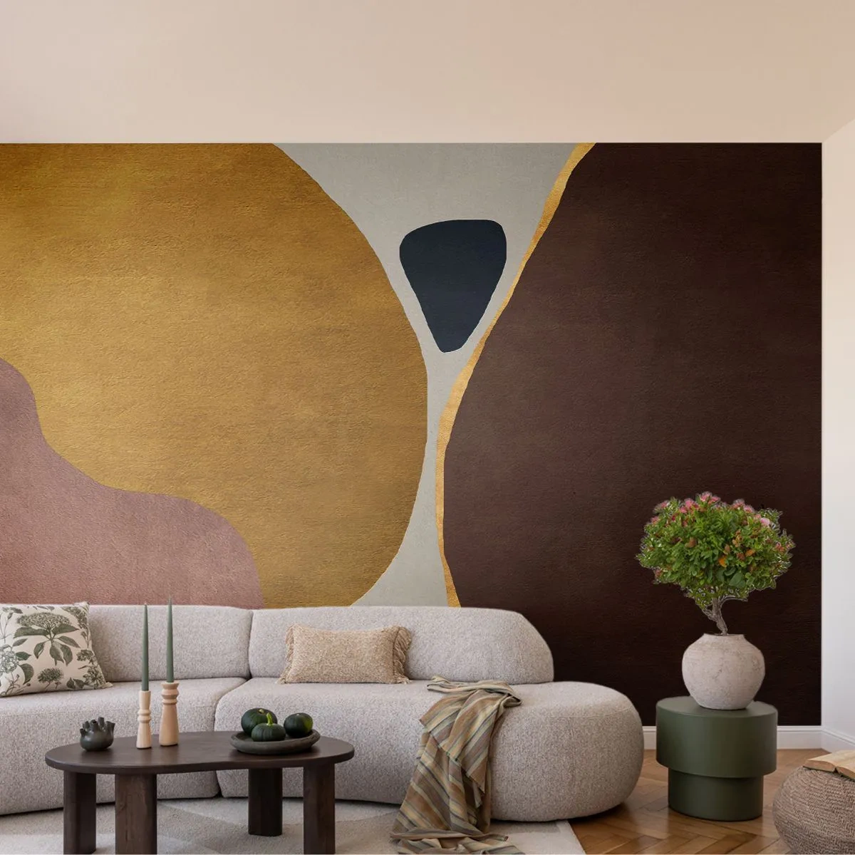 Photo Wallpaper Premium Canvas - Abstract - Place in sSace - Abstraction, Minimalism, Shapes - 450x315 cm