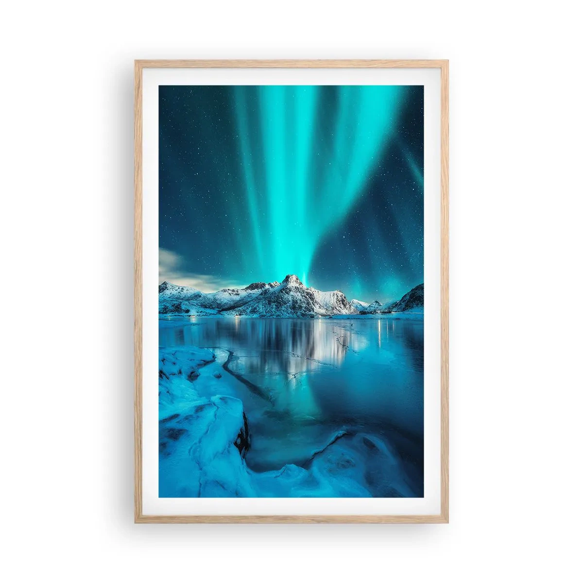 Poster in light oak frame - The Night of Light - 61x91 cm