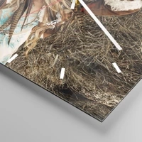 Clock face with lines