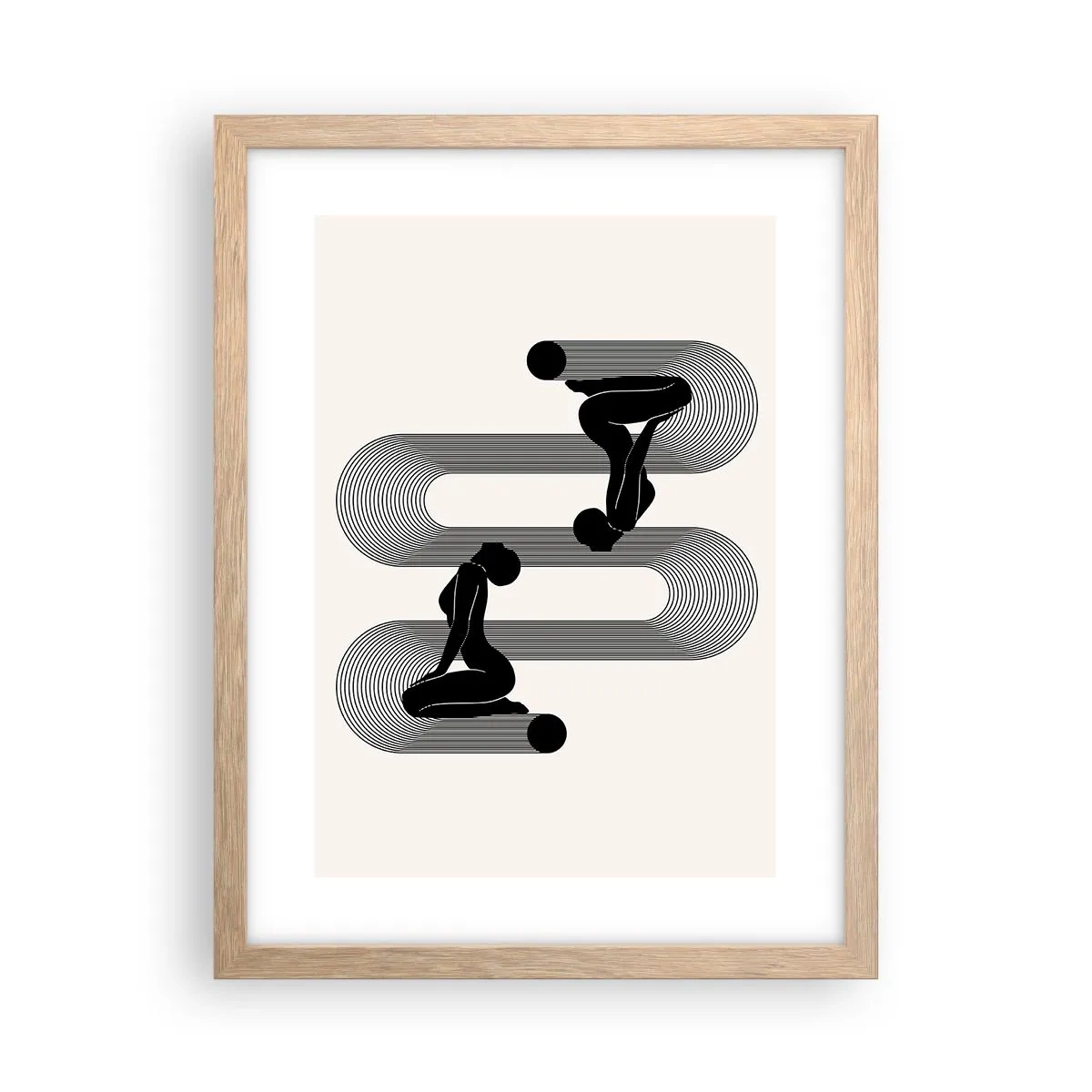 Poster in light oak frame - Sensual Symmetry - 30x40 cm