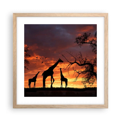 Poster in light oak frame - Small Dinner among Close Ones - 40x40 cm