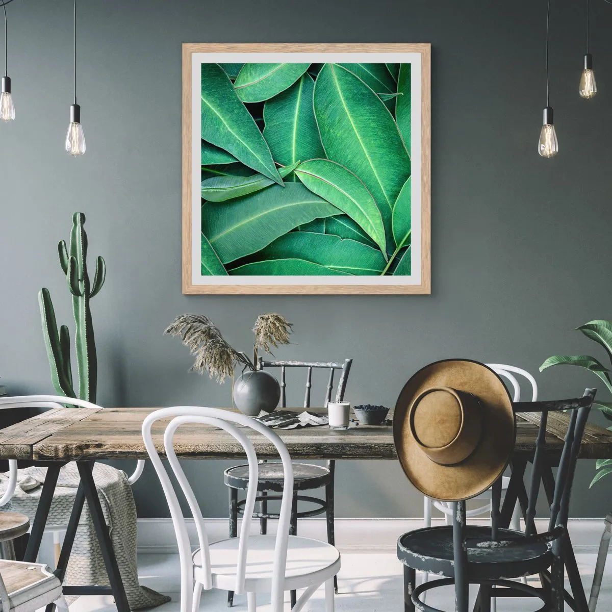 Poster in light oak frame - Juicy and Fresh - 60x60 cm