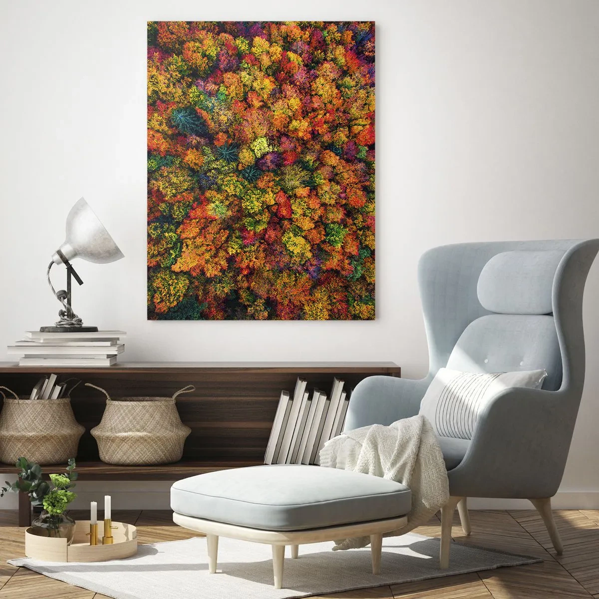 Glass picture - Bouquet of Autumn Flowers - 70x100 cm