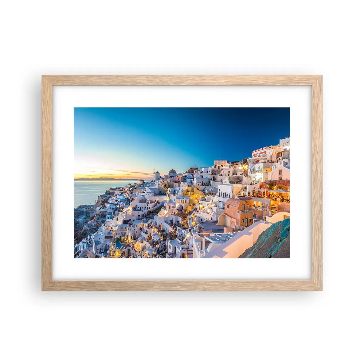 Poster in light oak frame - Essence of Greekness - 40x30 cm