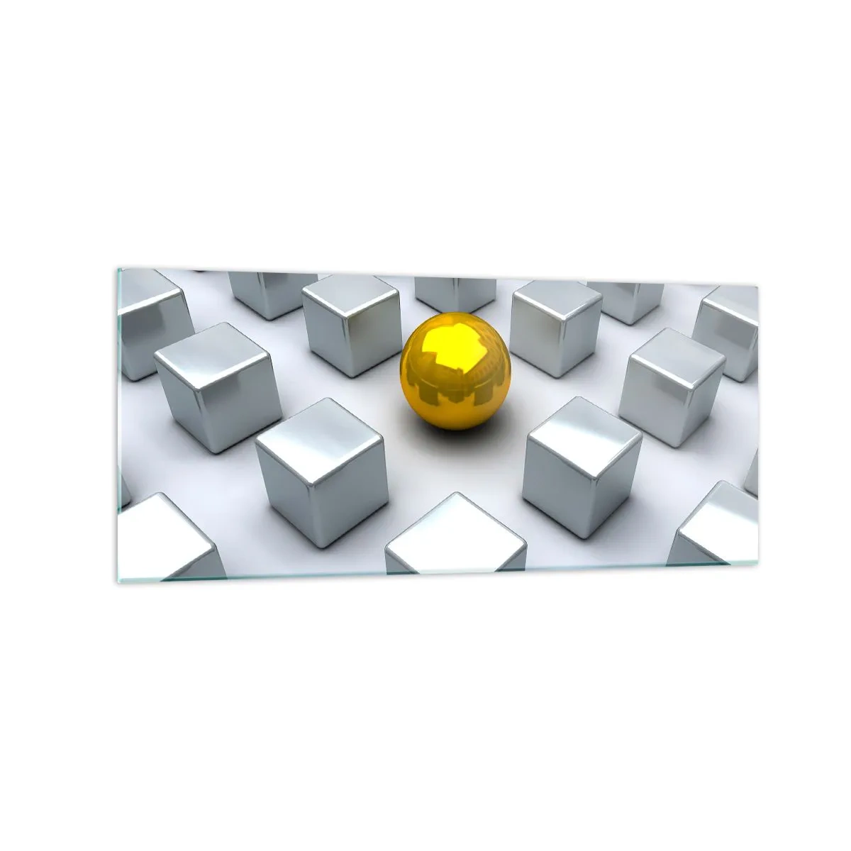 Glass picture - Why Me? Geometric Composition. - 120x50 cm