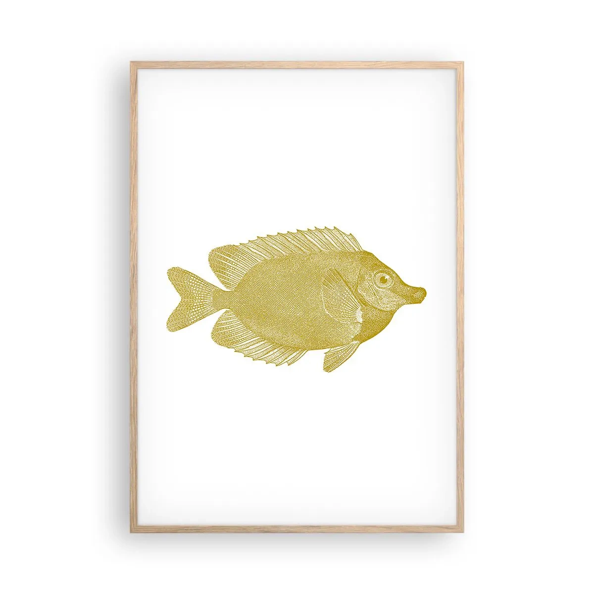 Poster in light oak frame - Just a Fish - 70x100 cm