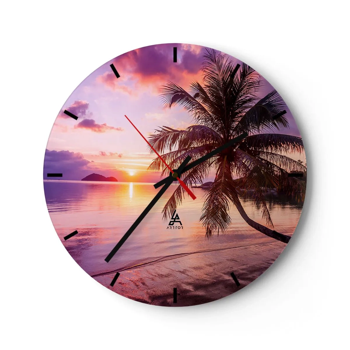 Wall clock - Clock on glass - Bliss up to the Horizon - 40x40 cm