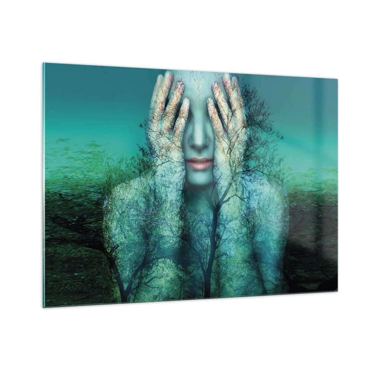 Glass picture - Submerged in Blue - 100x70 cm