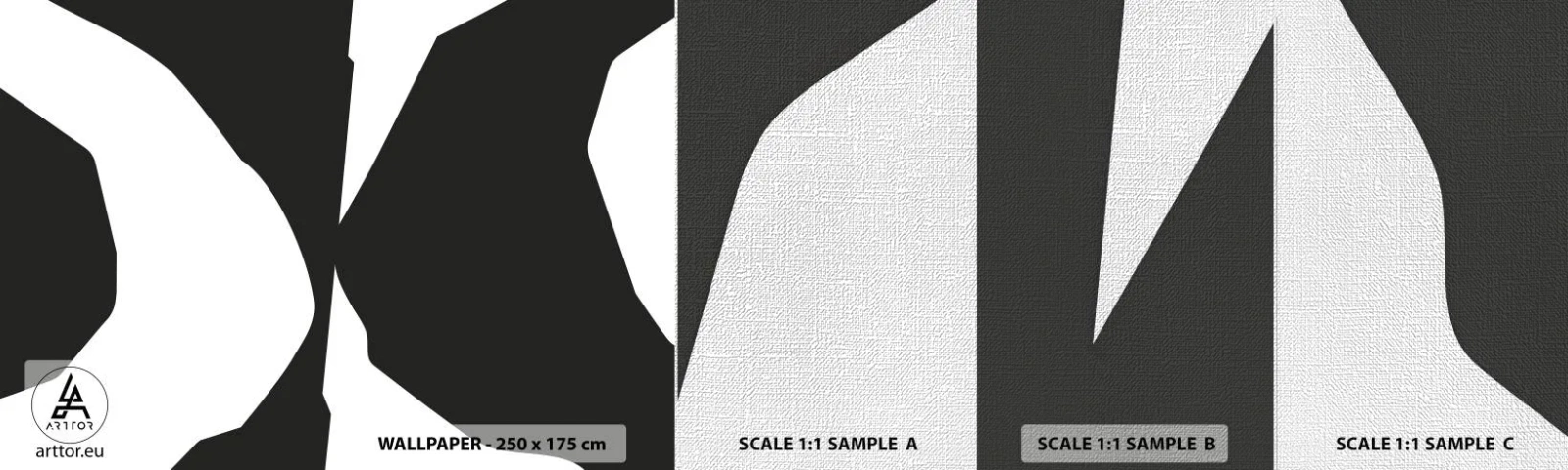 Photo Wallpaper Sample Premium Canvas - Positive - Negative - Black and white, Abstraction, Piece - 100x30 cm