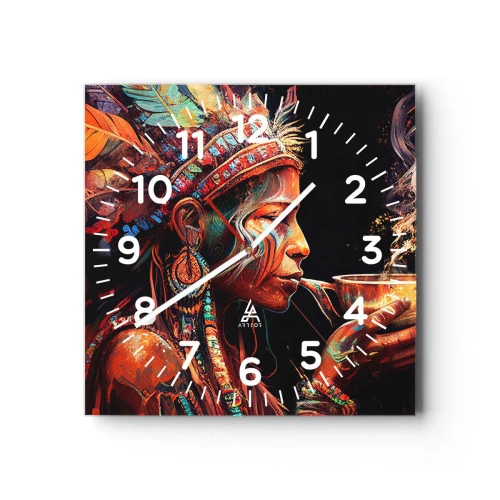 Wall clock - Clock on glass - Magical Ritual - 30x30 cm