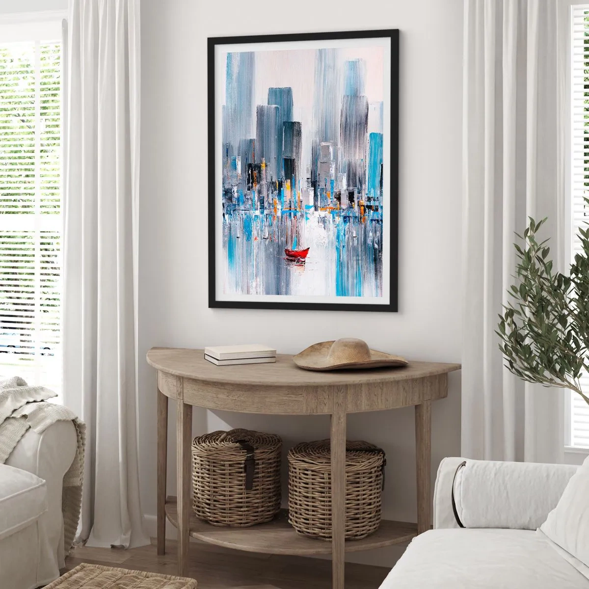 Poster in black frame - Metropolis by the Bay - 30x40 cm