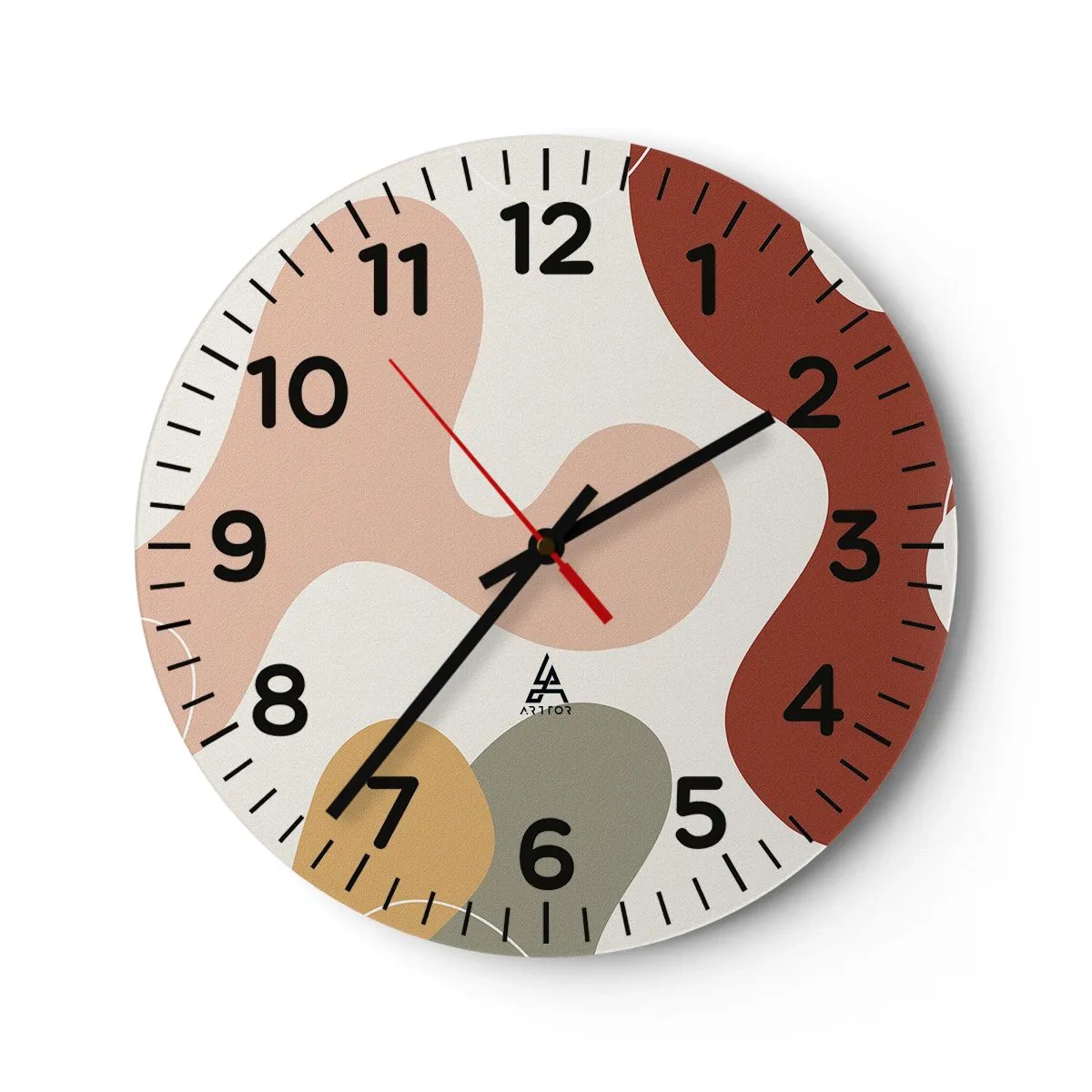 Wall clock - Clock on glass - Doodles - 30x30 cm