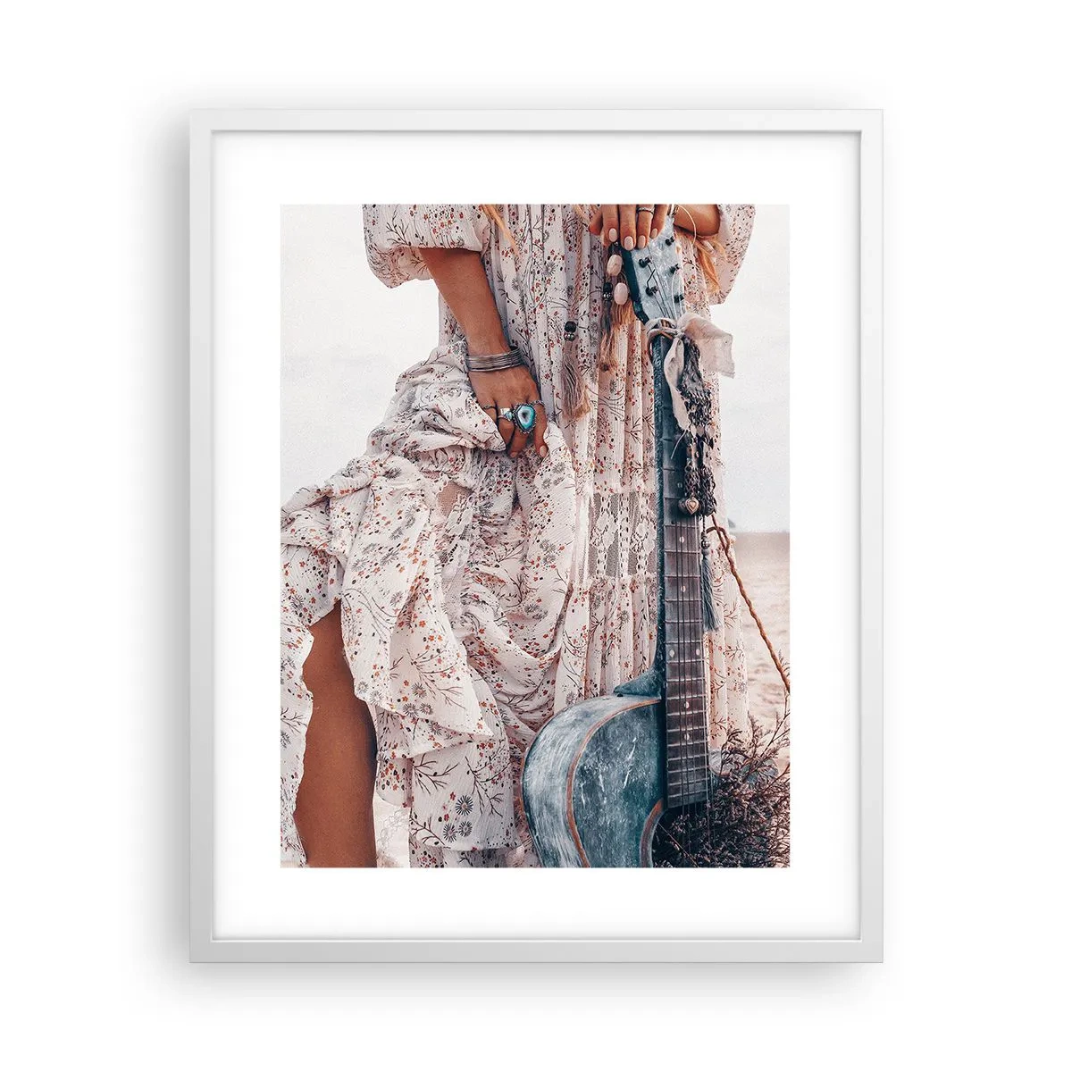 Poster in white frmae - Flower Chidlren on their Way - 40x50 cm