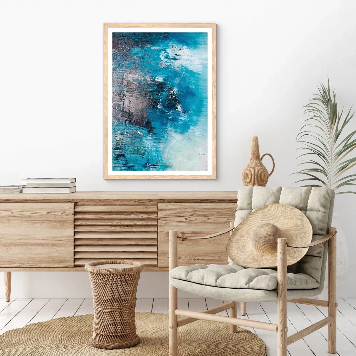 Poster in light oak frame - Blue Rhapsody - 61x91 cm