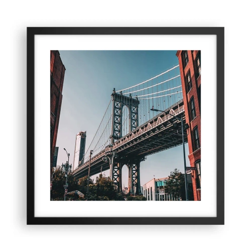 Poster in black frame - Over the City Waves - 40x40 cm