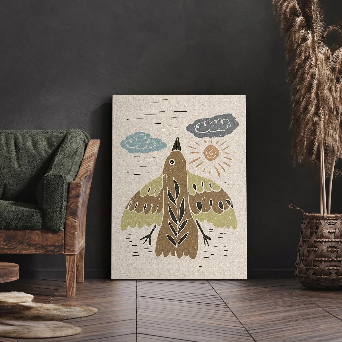 Canvas picture - Joyful Flight - 45x80 cm
