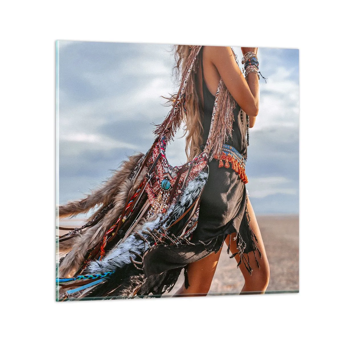 Glass picture - Shaman's Girl - 40x40 cm