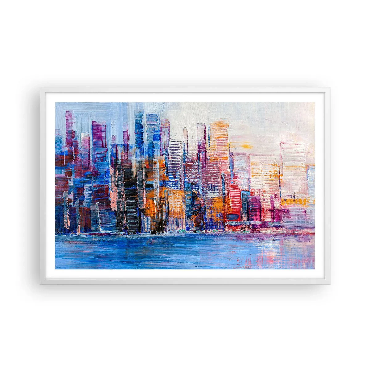 Poster in white frmae - Joyful Metropolis - 91x61 cm