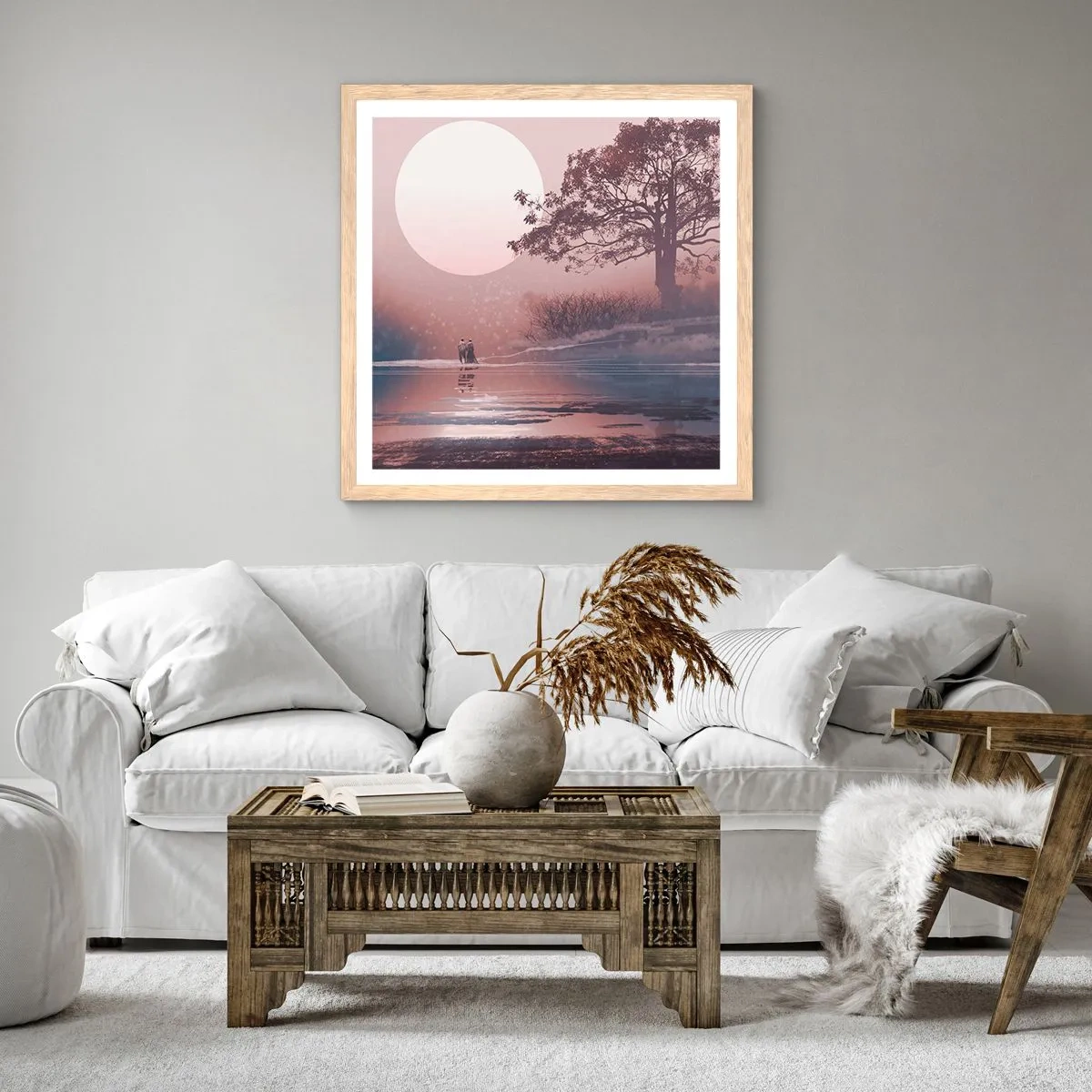 Poster in light oak frame - Night Quirks - 30x30 cm