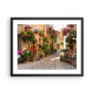 Poster in black frame - Flood of Flowers - 50x40 cm