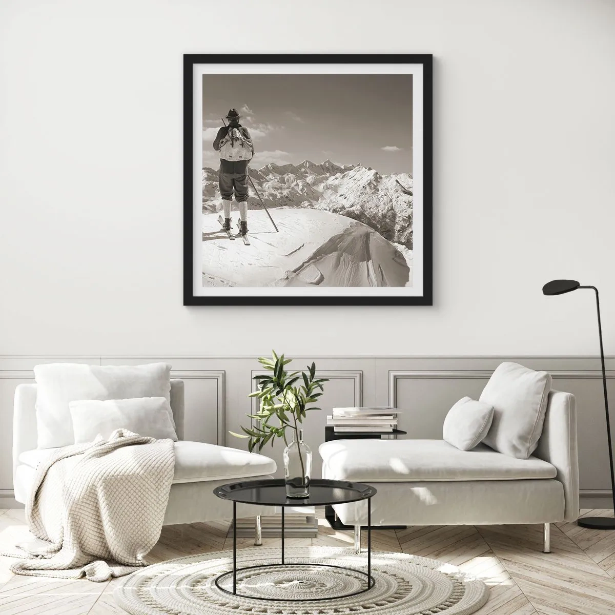 Poster in black frame - Mountains Are the Same - 60x60 cm